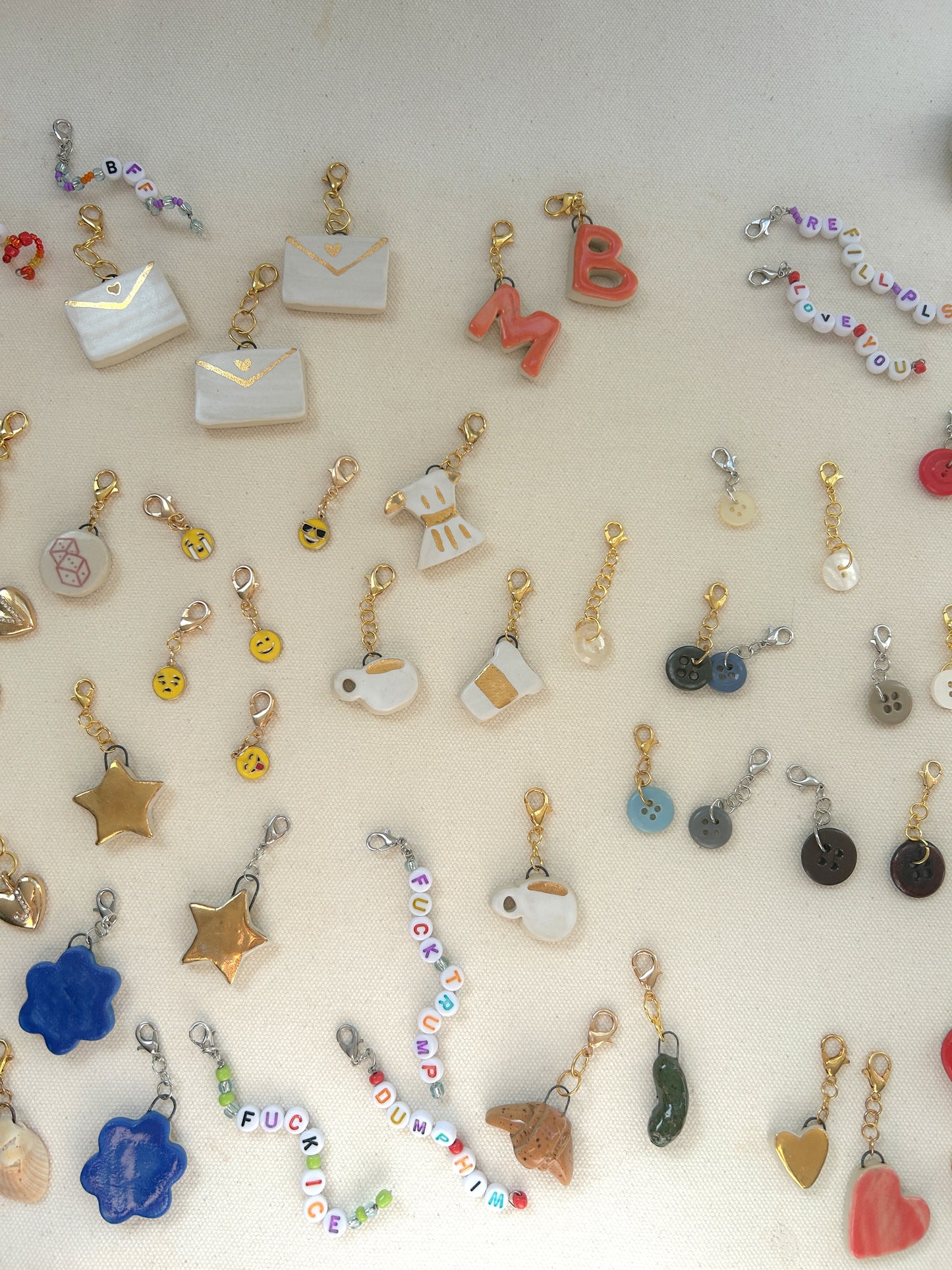 Baby Blue Button Charm