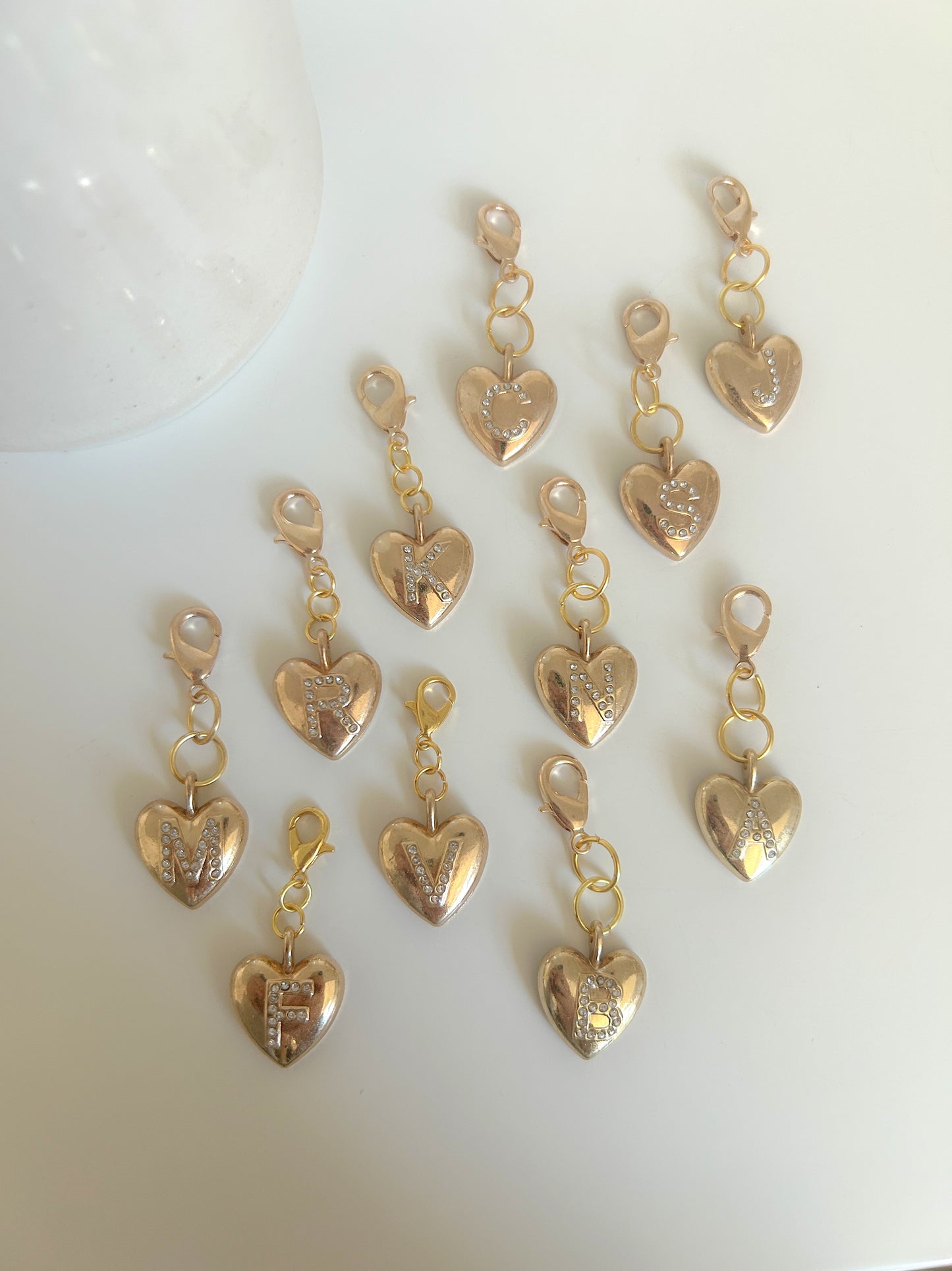 "J" Gold Heart Charm