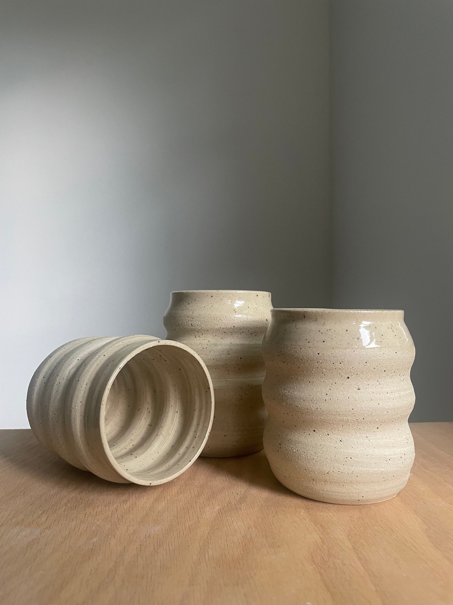 raw clay wavy tumbler