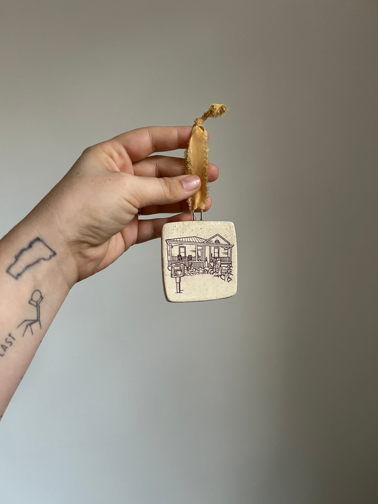 custom ornament: black line drawings
