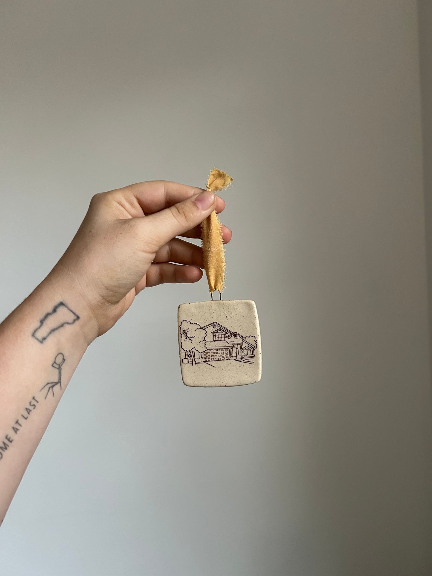 custom ornament: black line drawings