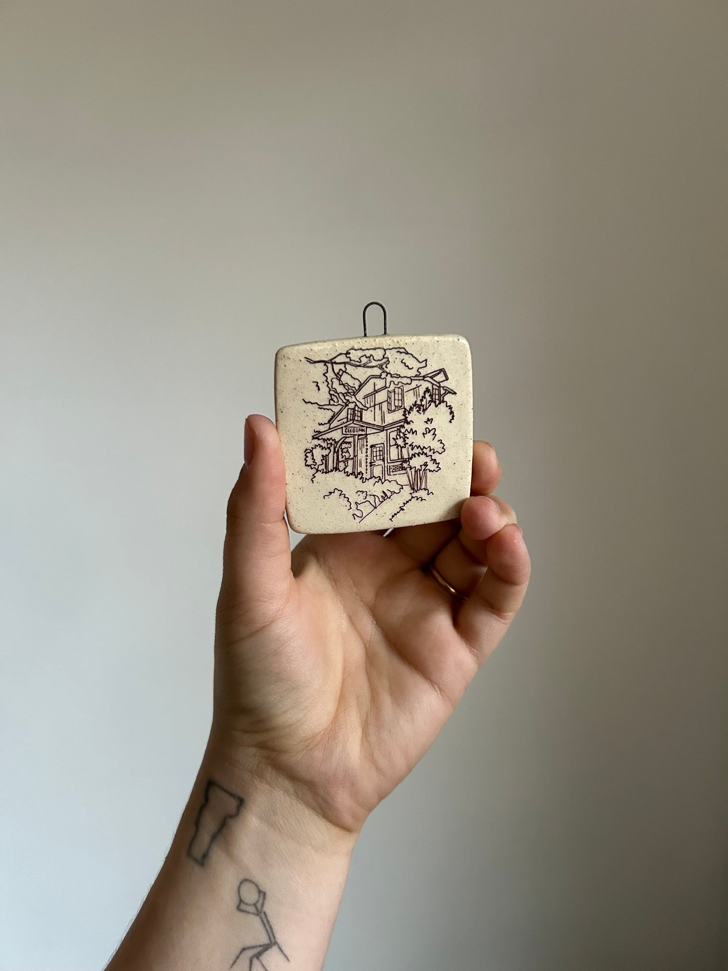 custom ornament: black line drawings