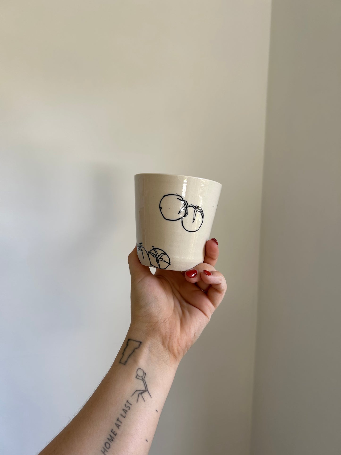 hand drawn tomato summer cup