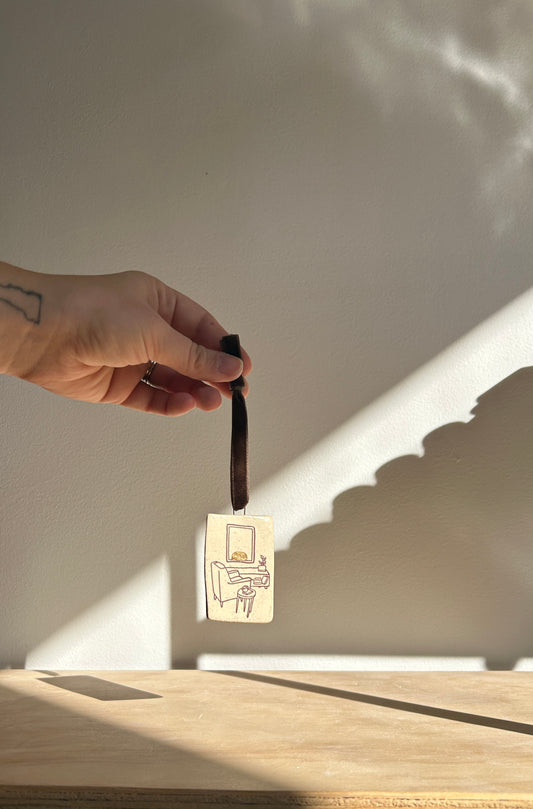 Book Lover Ornament w/ Gold