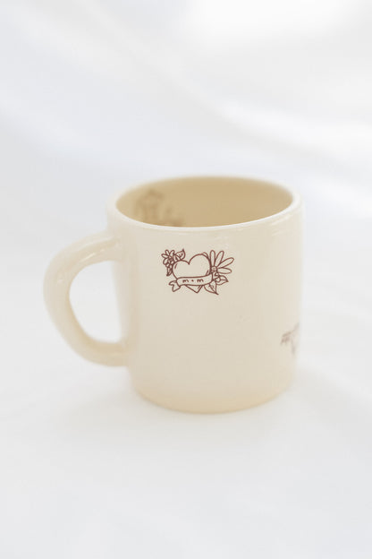 custom mug: black line drawings