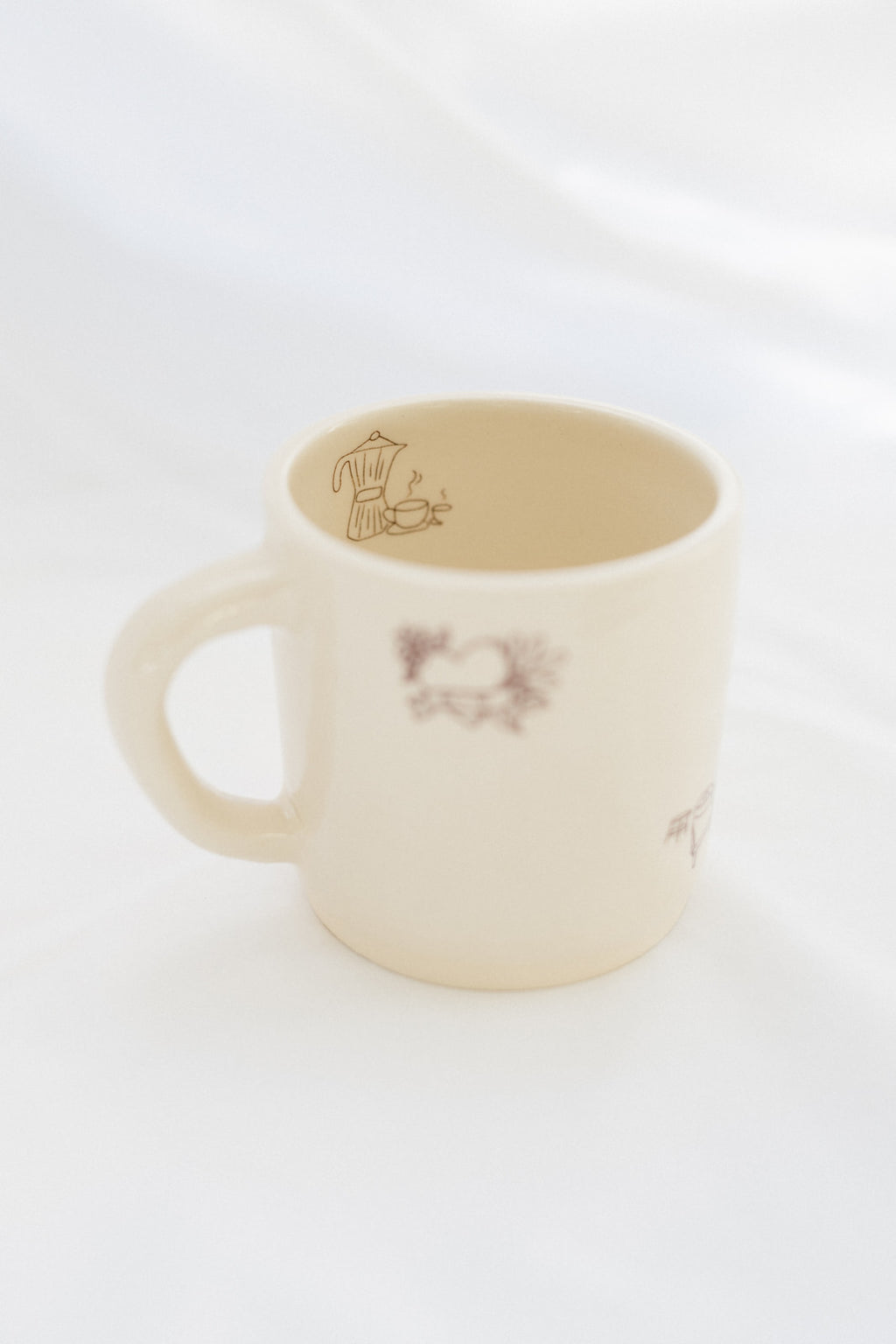 custom mug: black line drawings