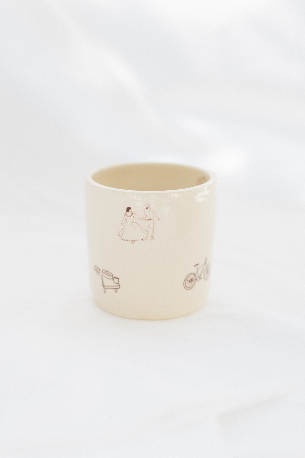 custom mug: black line drawings