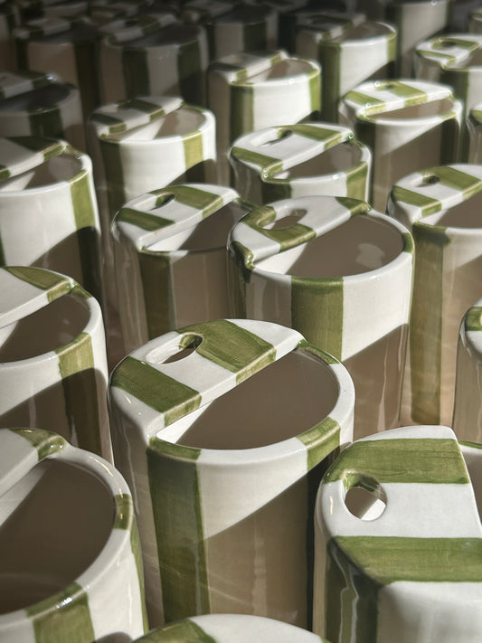 custom travel cup: black line drawings w/ color