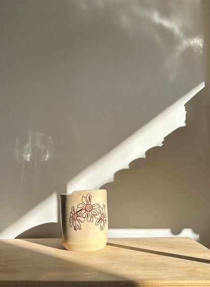 Floral Travel Cup w/ Gold