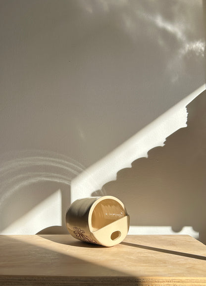 Floral Travel Cup w/ Gold