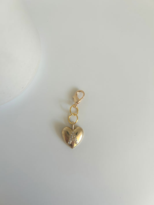 "A" Gold Heart Charm