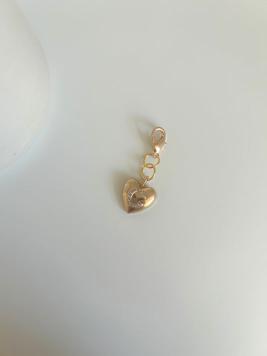 "C" Gold Heart Charm