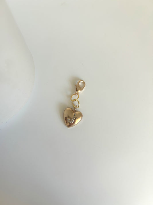 "J" Gold Heart Charm