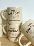 custom mug: black line drawings w/ color