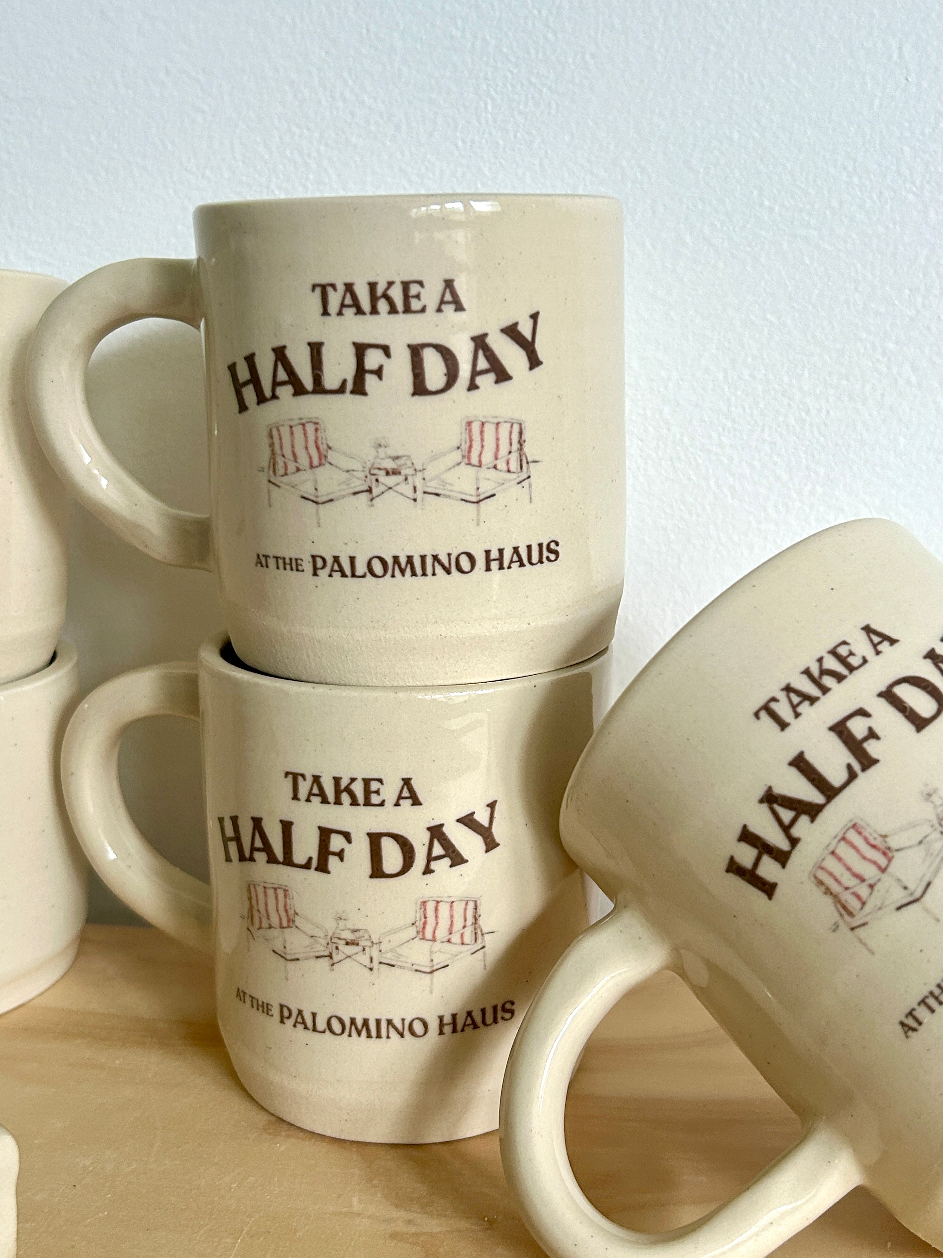 custom mug: black line drawings w/ color