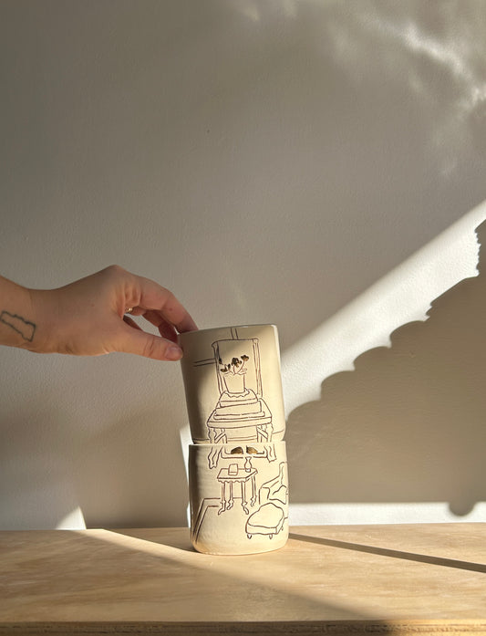 Living Room Cup w/ Gold