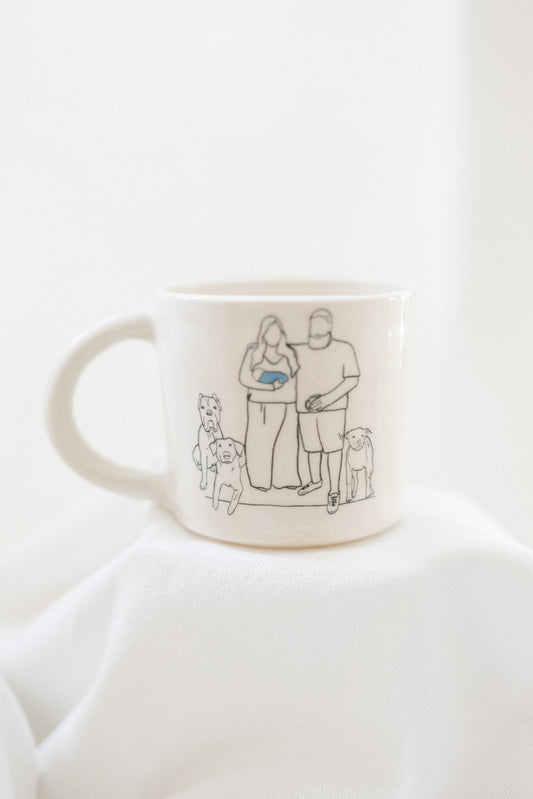 custom mug: color line drawings