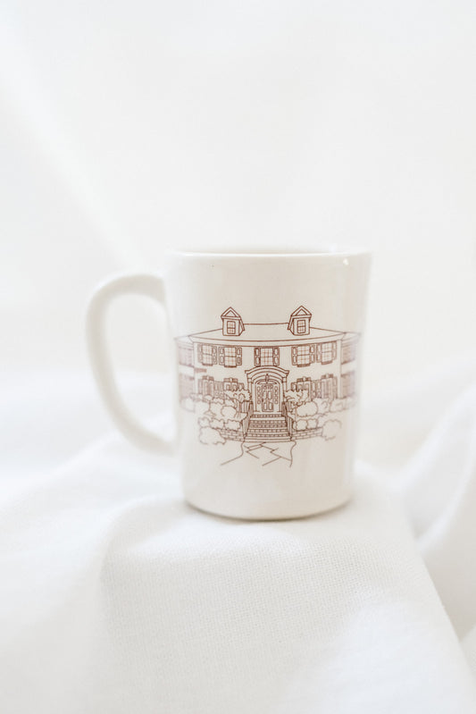 custom mug: black line drawings