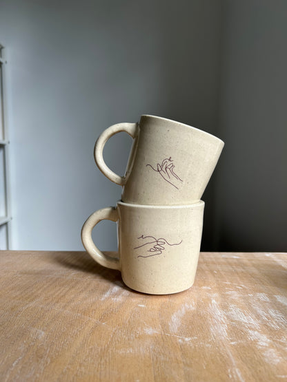 custom mug: black line drawings