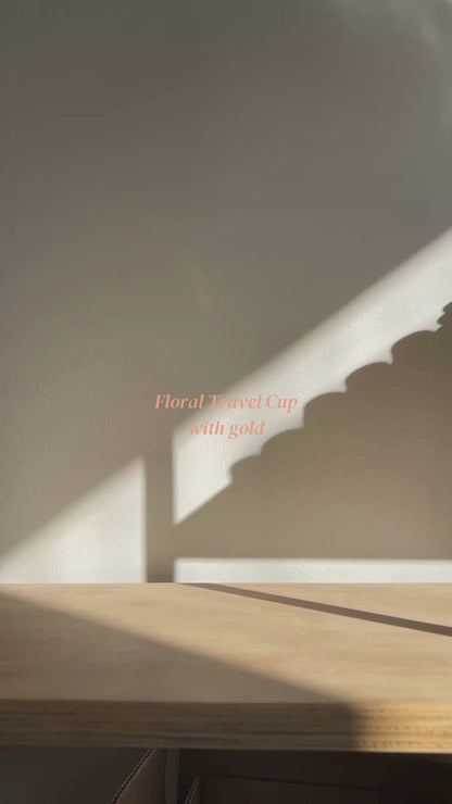 Floral Travel Cup w/ Gold