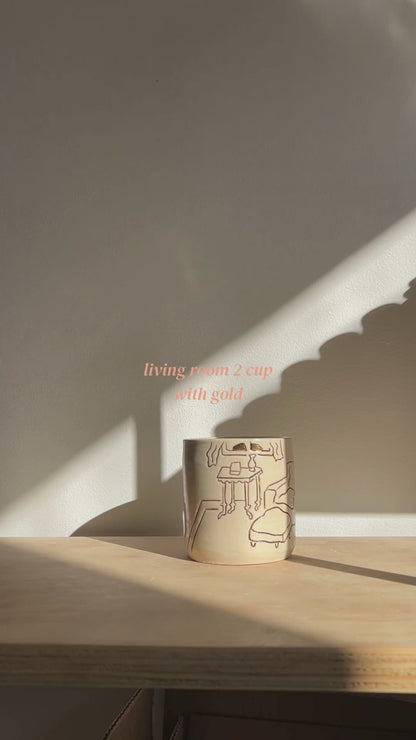 Living Room 2 Cup w/ Gold
